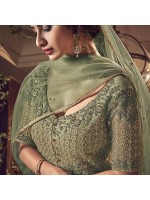 Alluring Pista Green Butterfly Net Designer Anarkali Suit
